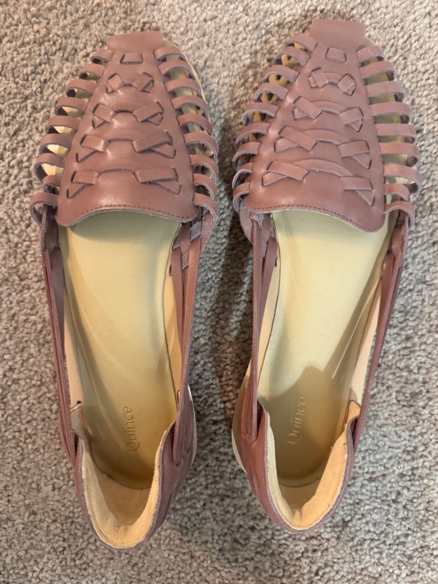 Quince 100% leather Huarache shoes size 9 not worn, photo 3