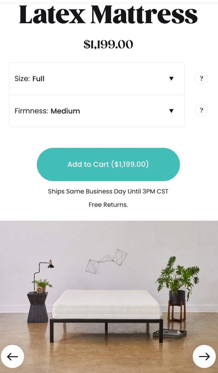 Full sized mattress All Natural Latex Organic with removable coverslip included , photo 8